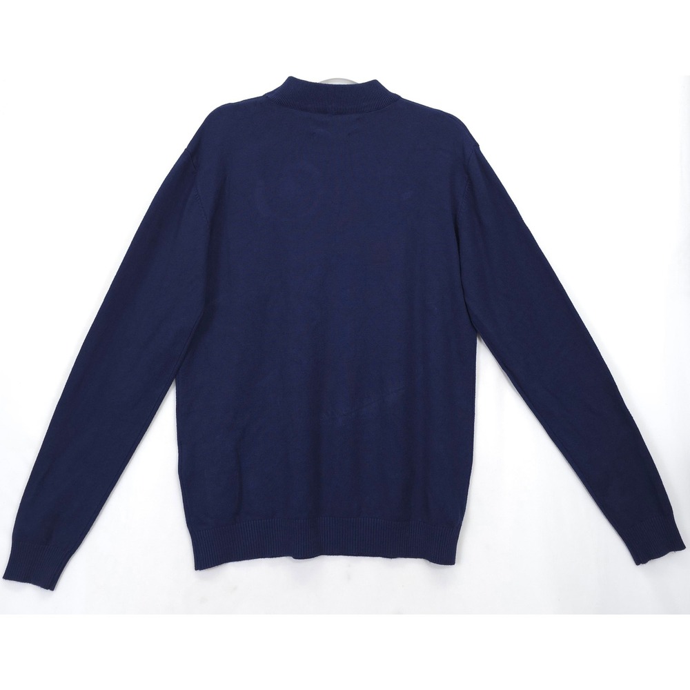 XRAY Jeans Mock Neck Sweater Men L Navy Blue Pullover Slim Fit Soft Knit Comfort - Picture 2 of 10